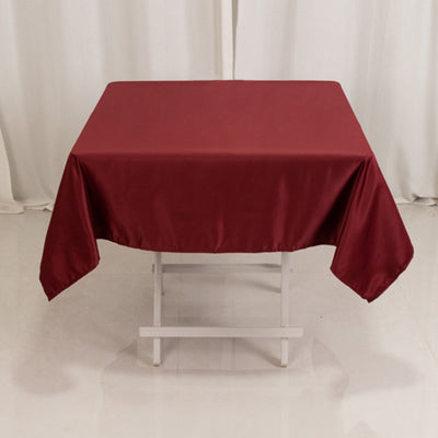 Seamless Burgundy Lamour Satin Tablecloth - 54"