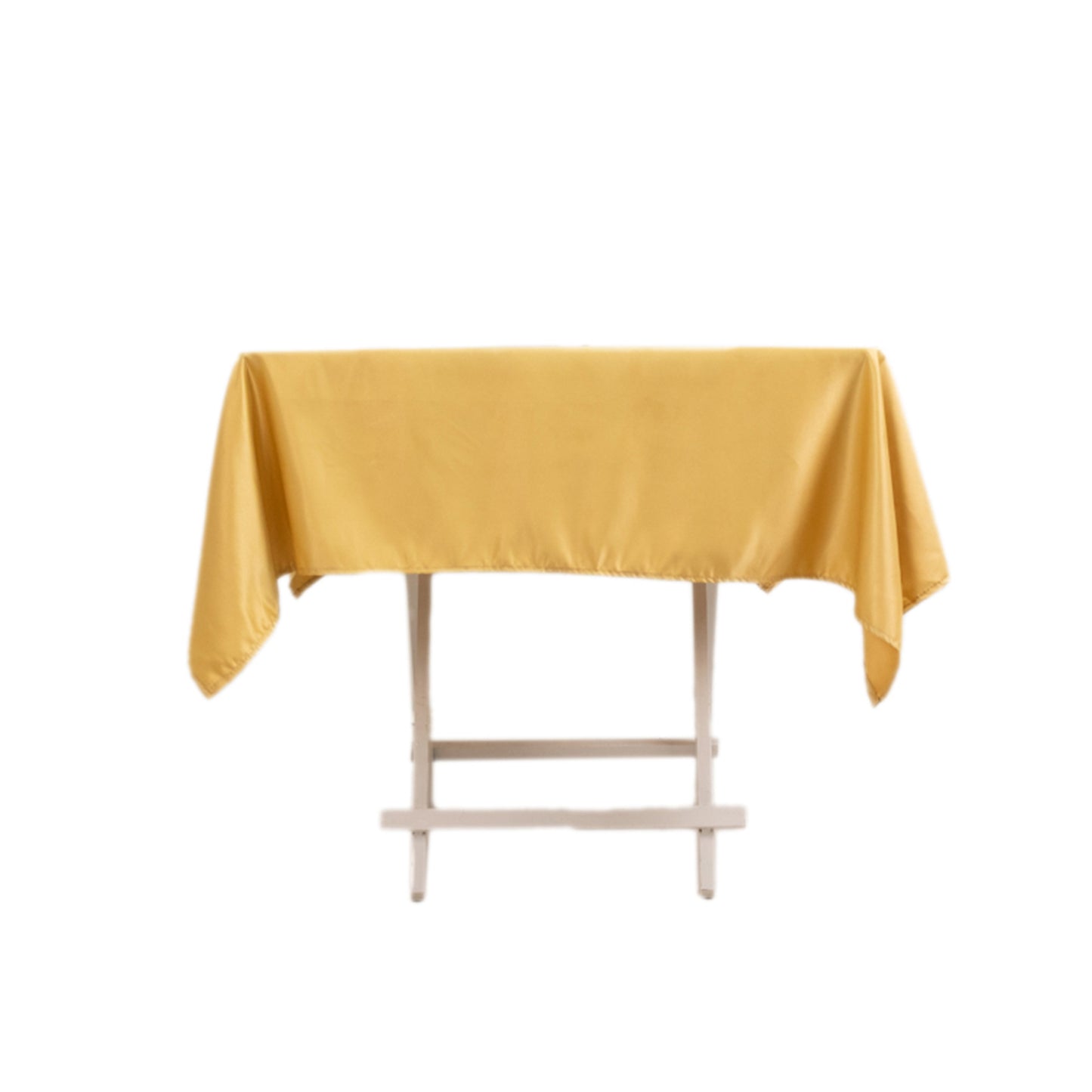 54" Champagne Lamour Satin Square Tablecloth