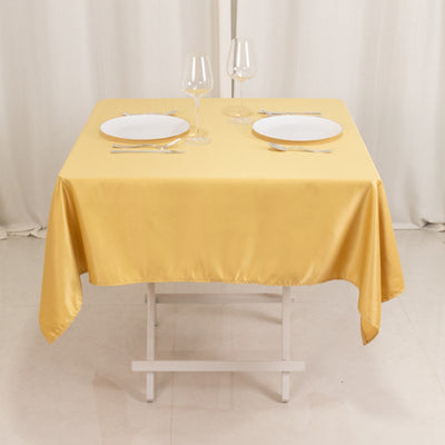 Seamless Champagne Lamour Satin Tablecloth - 54"