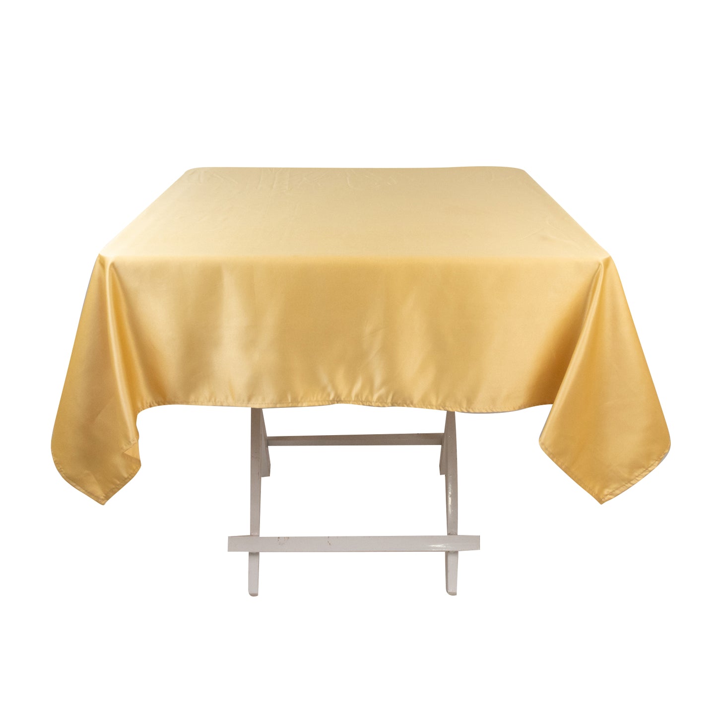 54" Champagne Lamour Satin Square Tablecloth
