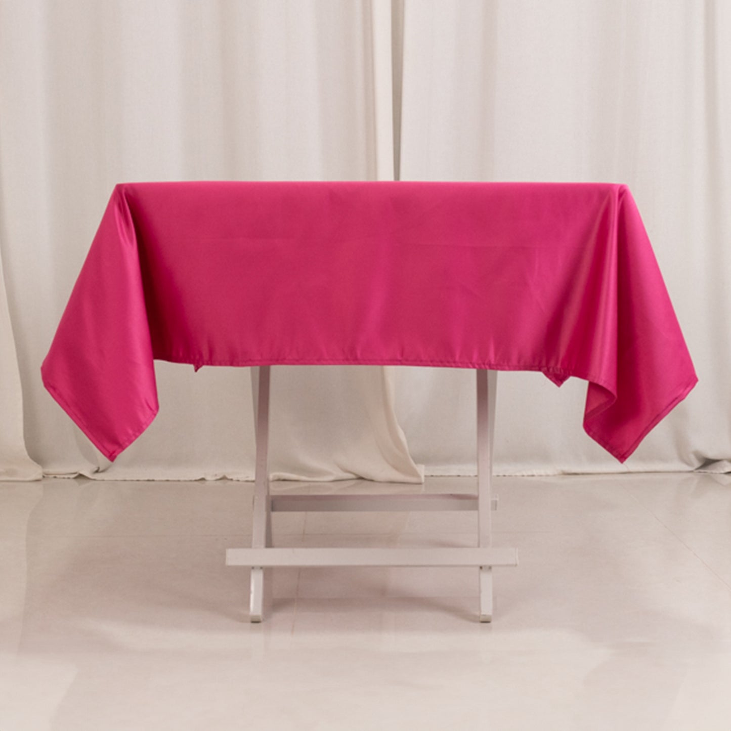 54" Fuchsia Lamour Satin Square Tablecloth