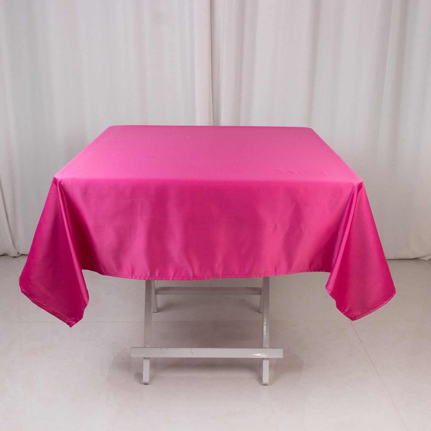 54" Fuchsia Lamour Satin Square Tablecloth