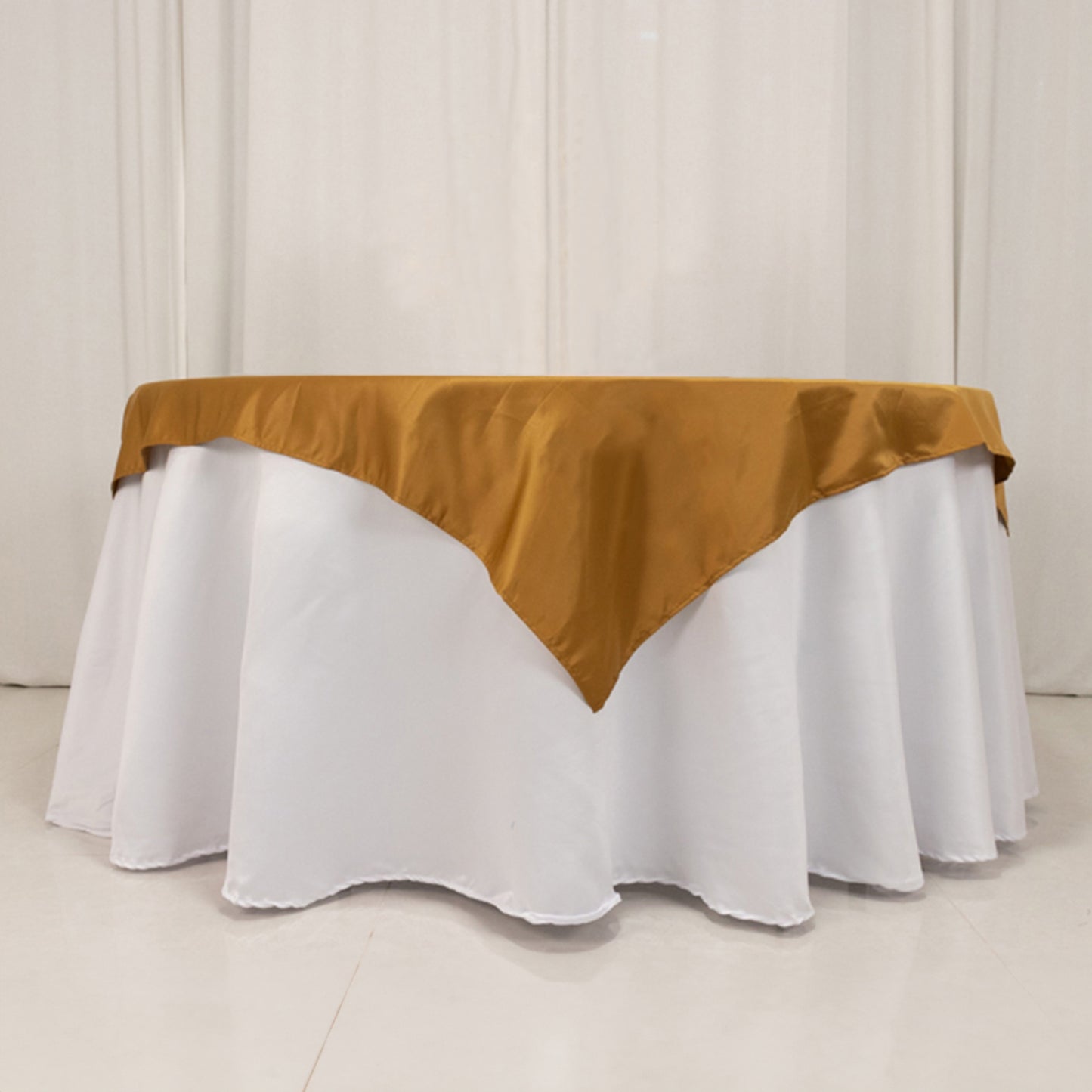 54" Gold Lamour Satin Square Table Overlay