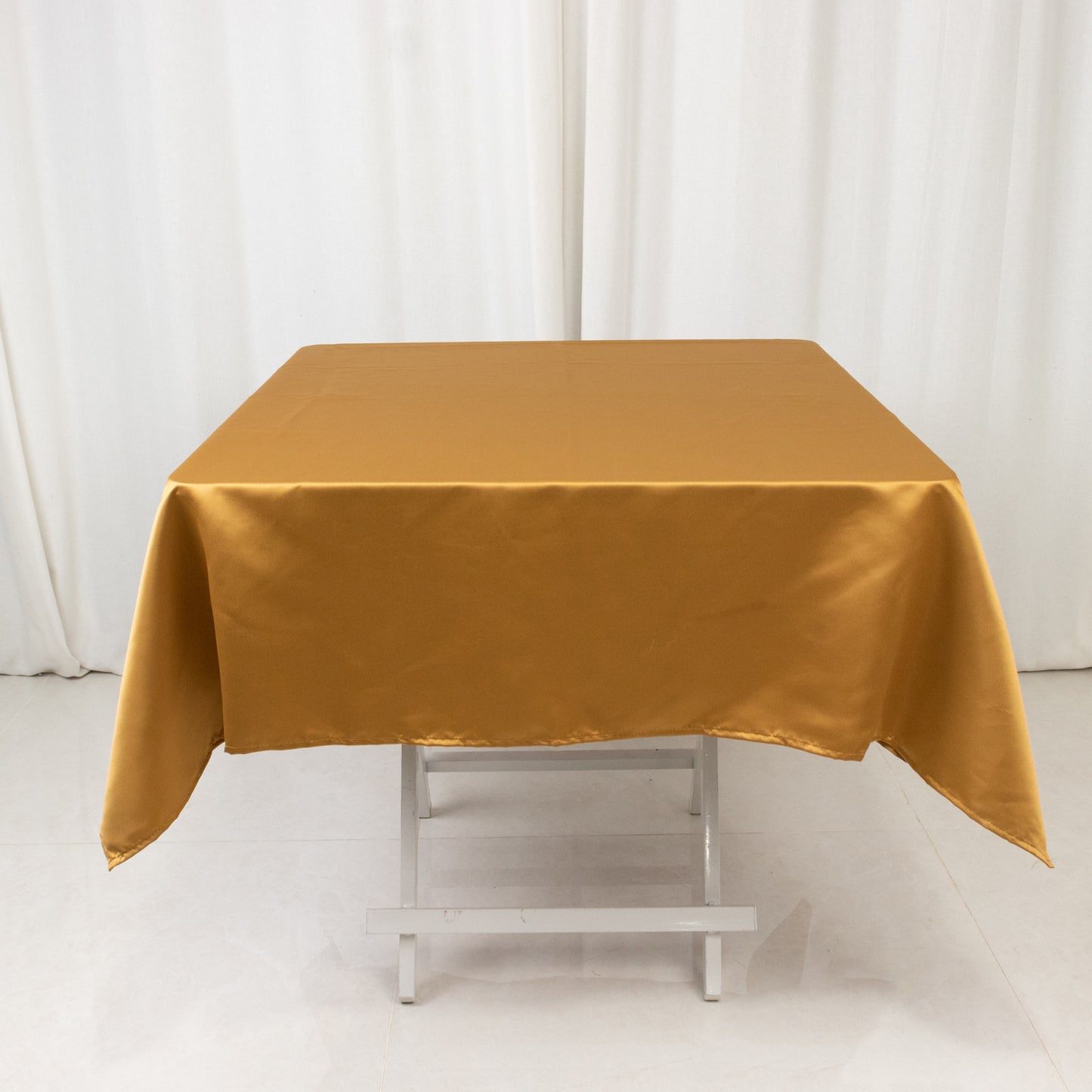 54" Gold Lamour Satin Square Tablecloth