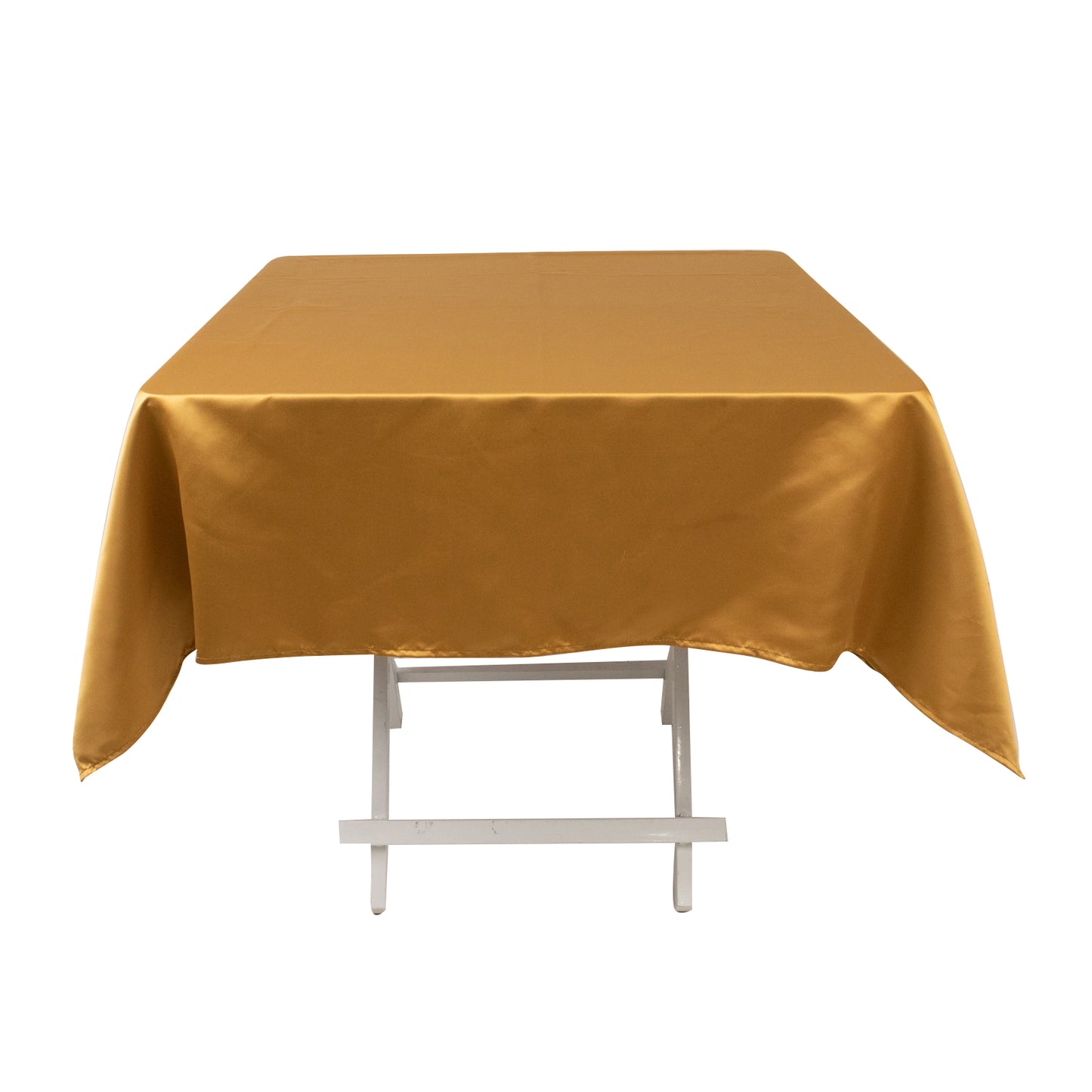 54" Gold Lamour Satin Square Tablecloth