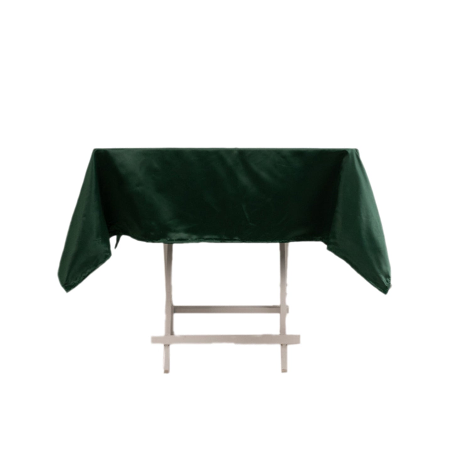 54" Hunter Emerald Green Lamour Satin Square Tablecloth