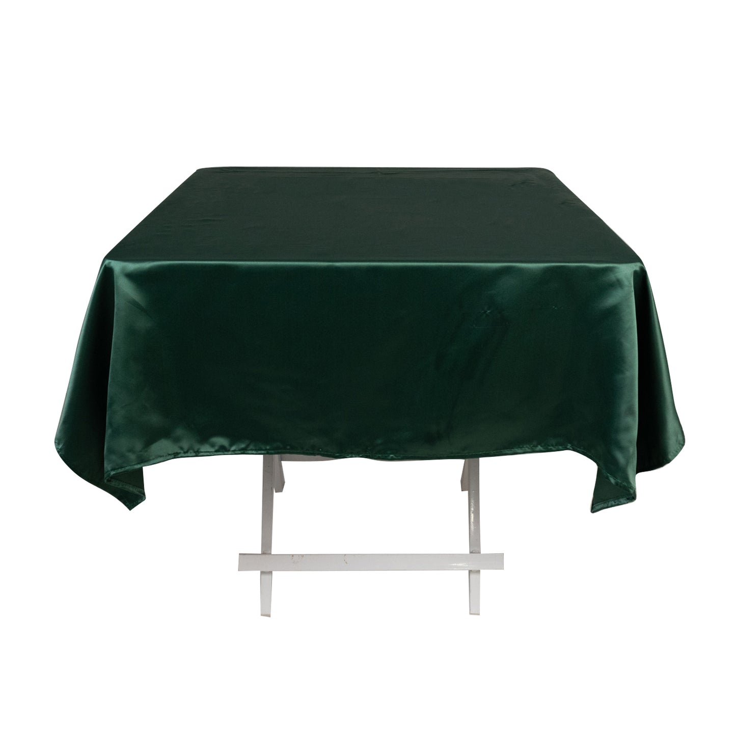 54" Hunter Emerald Green Lamour Satin Square Tablecloth