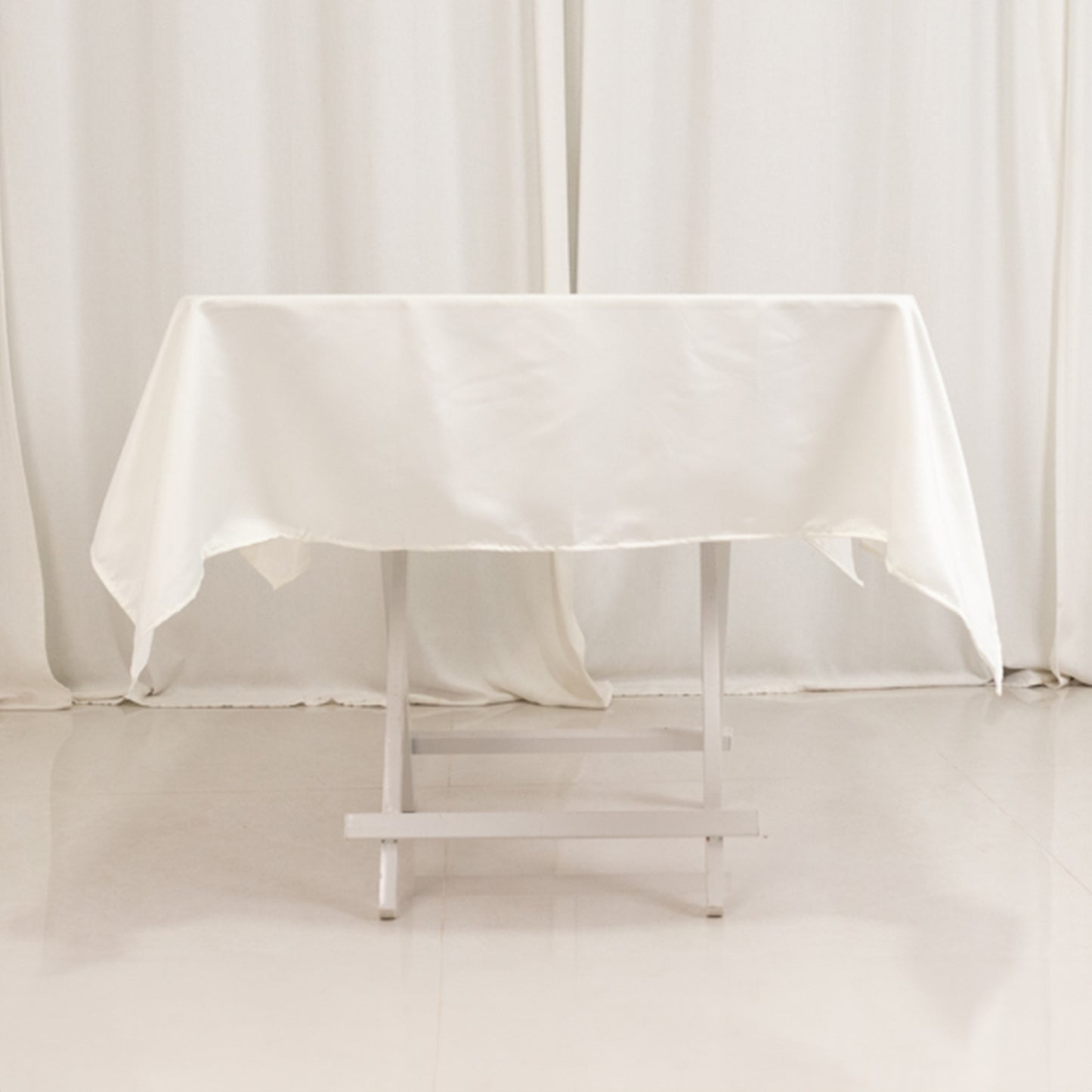 54" Ivory Lamour Satin Square Tablecloth