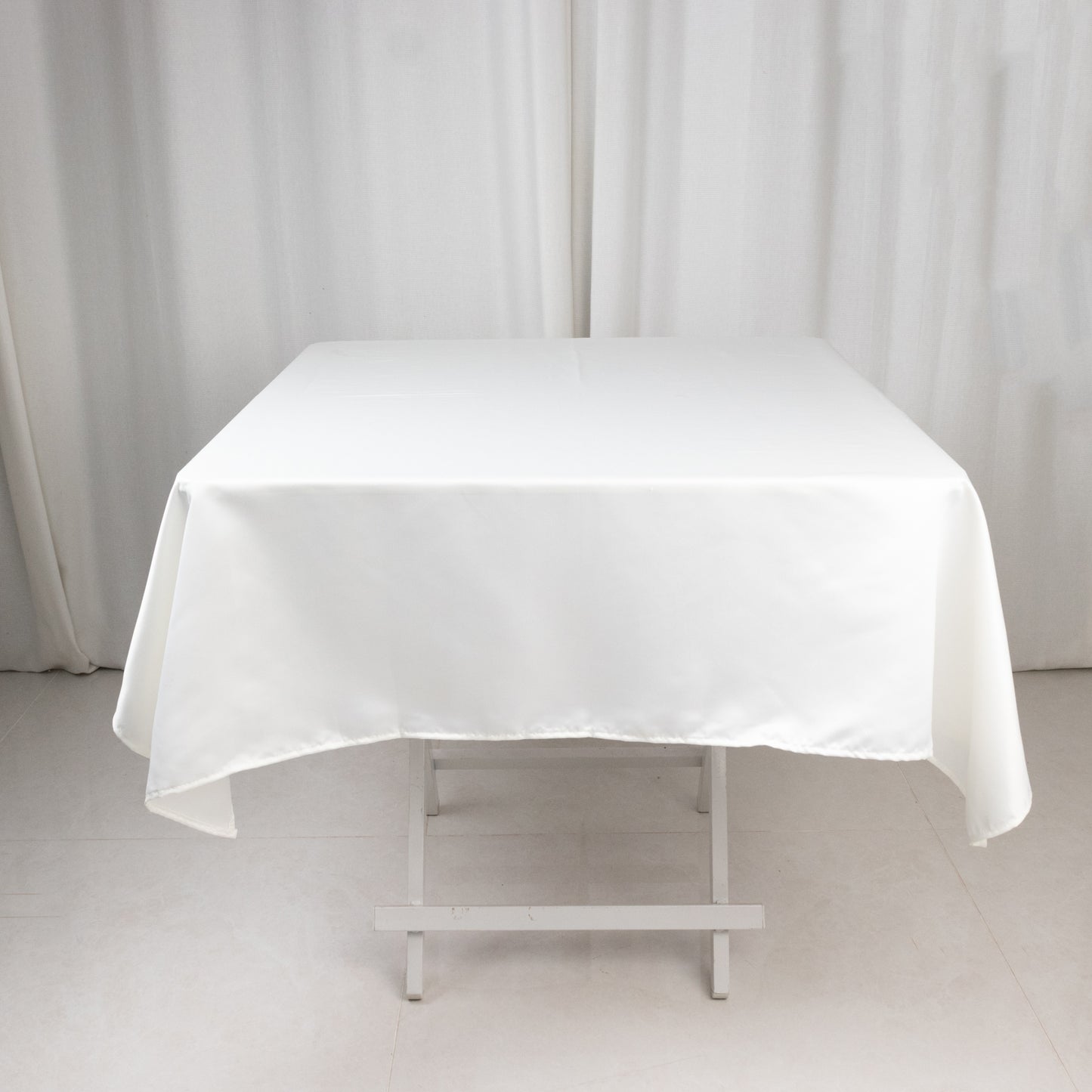 54" Ivory Lamour Satin Square Tablecloth