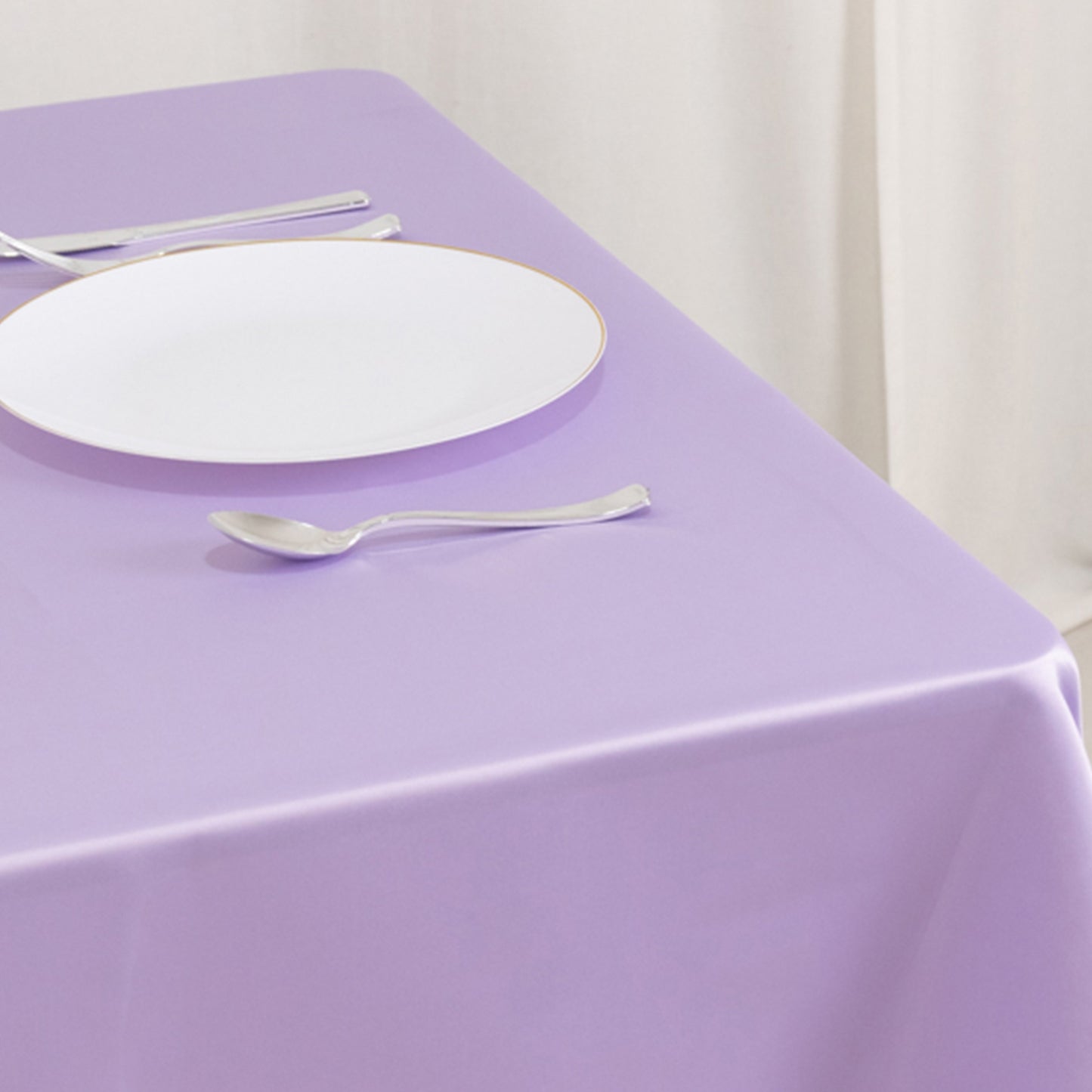 54" Lavender Lilac Lamour Satin Square Table Overlay