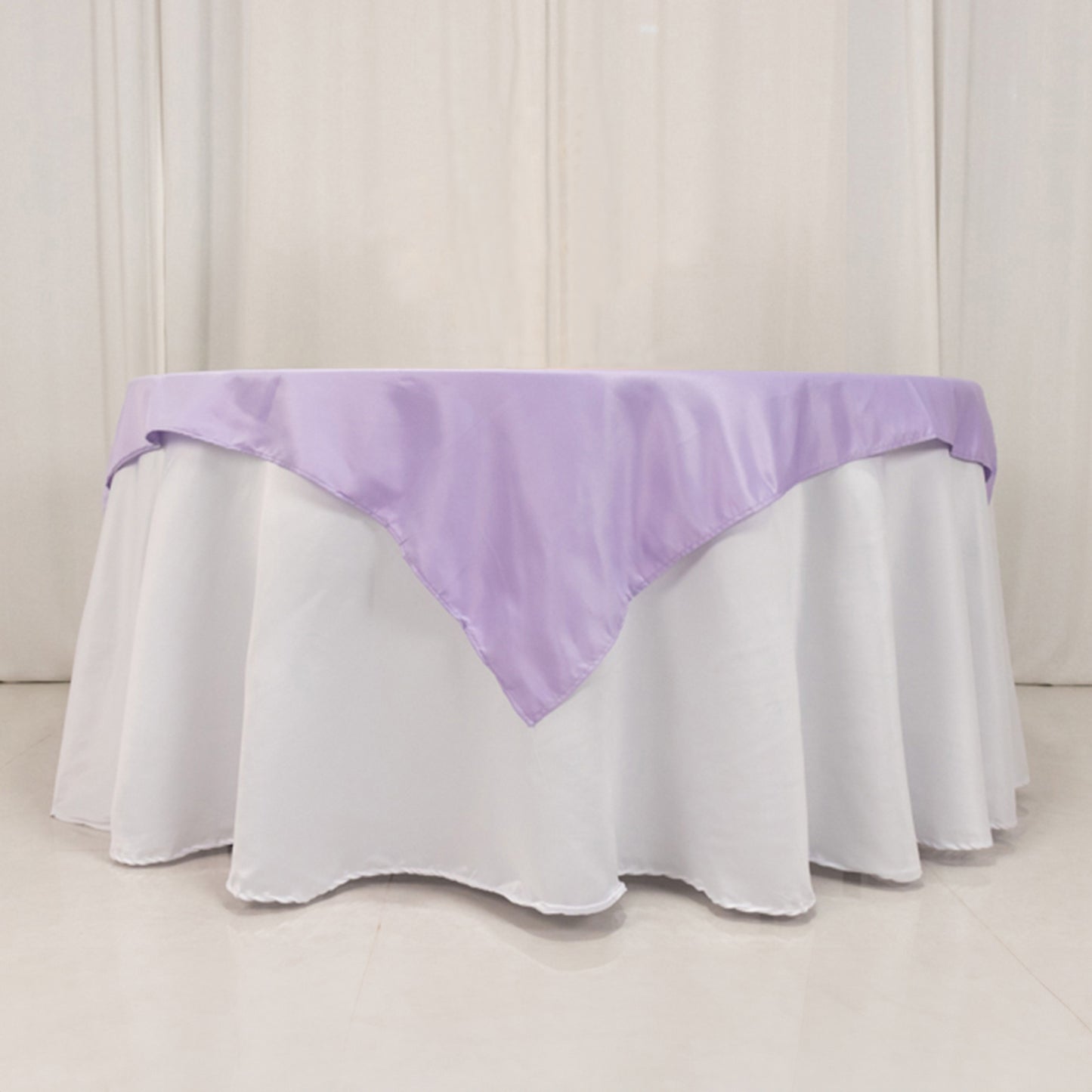 54" Lavender Lilac Lamour Satin Square Table Overlay