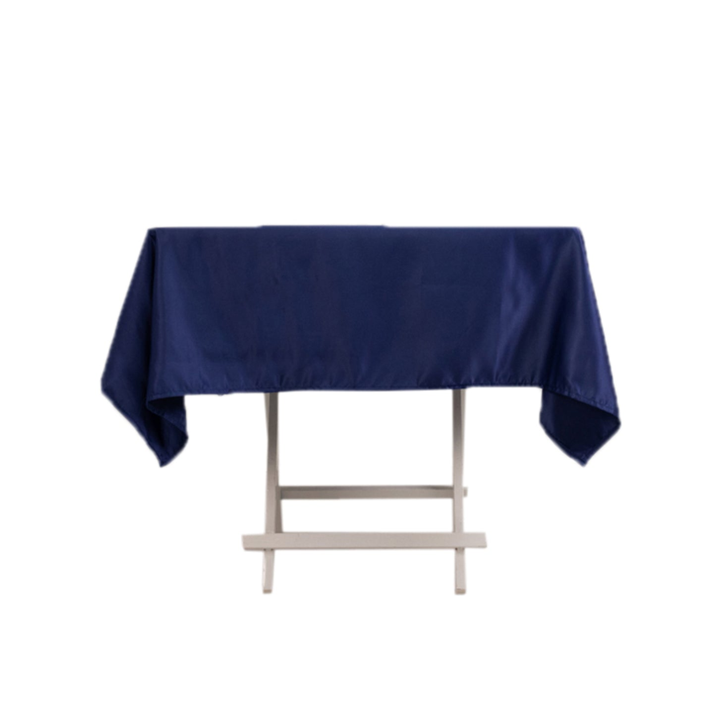 54" Navy Blue Lamour Satin Square Tablecloth