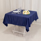 54" Navy Blue Lamour Satin Square Table Overlay