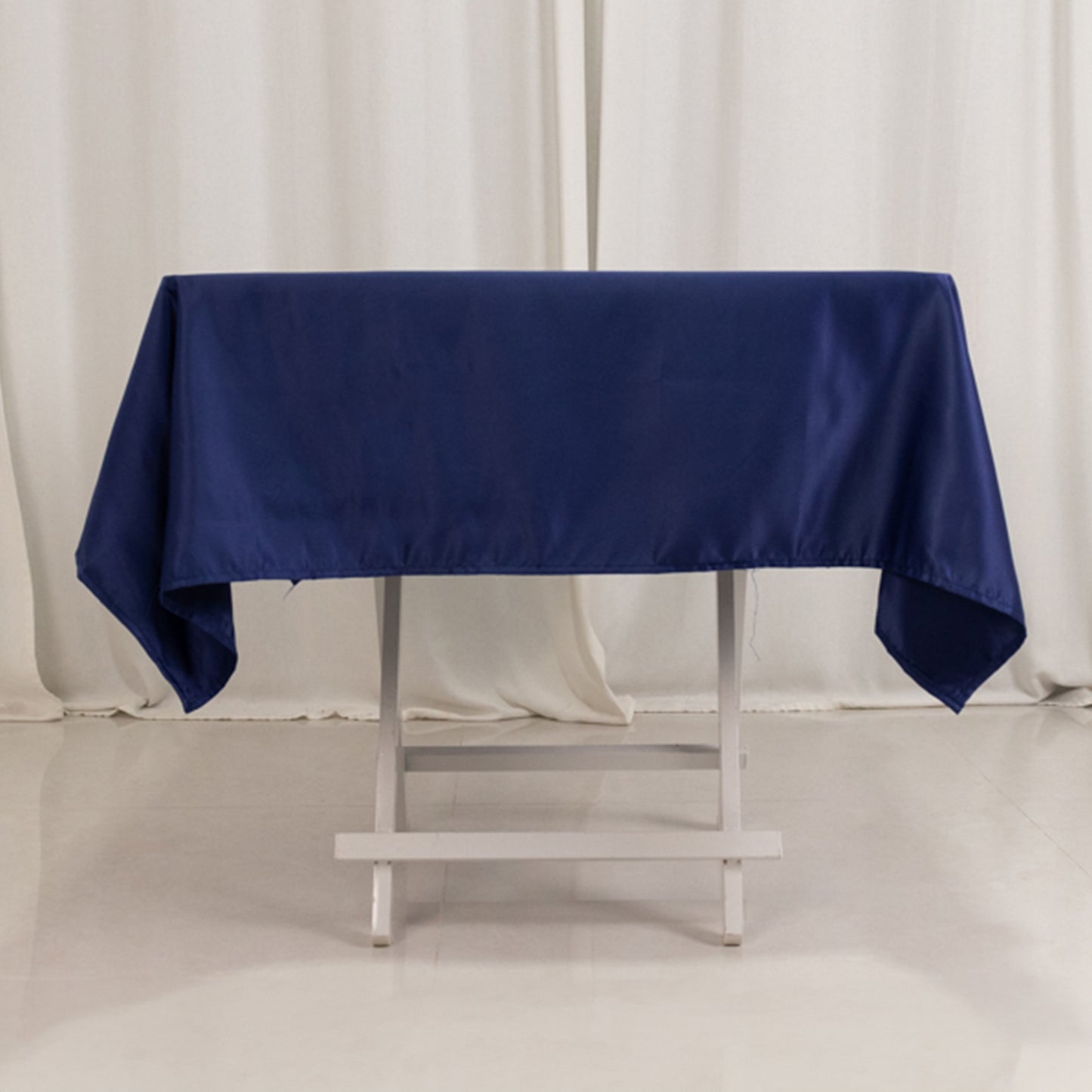 54" Navy Blue Lamour Satin Square Tablecloth