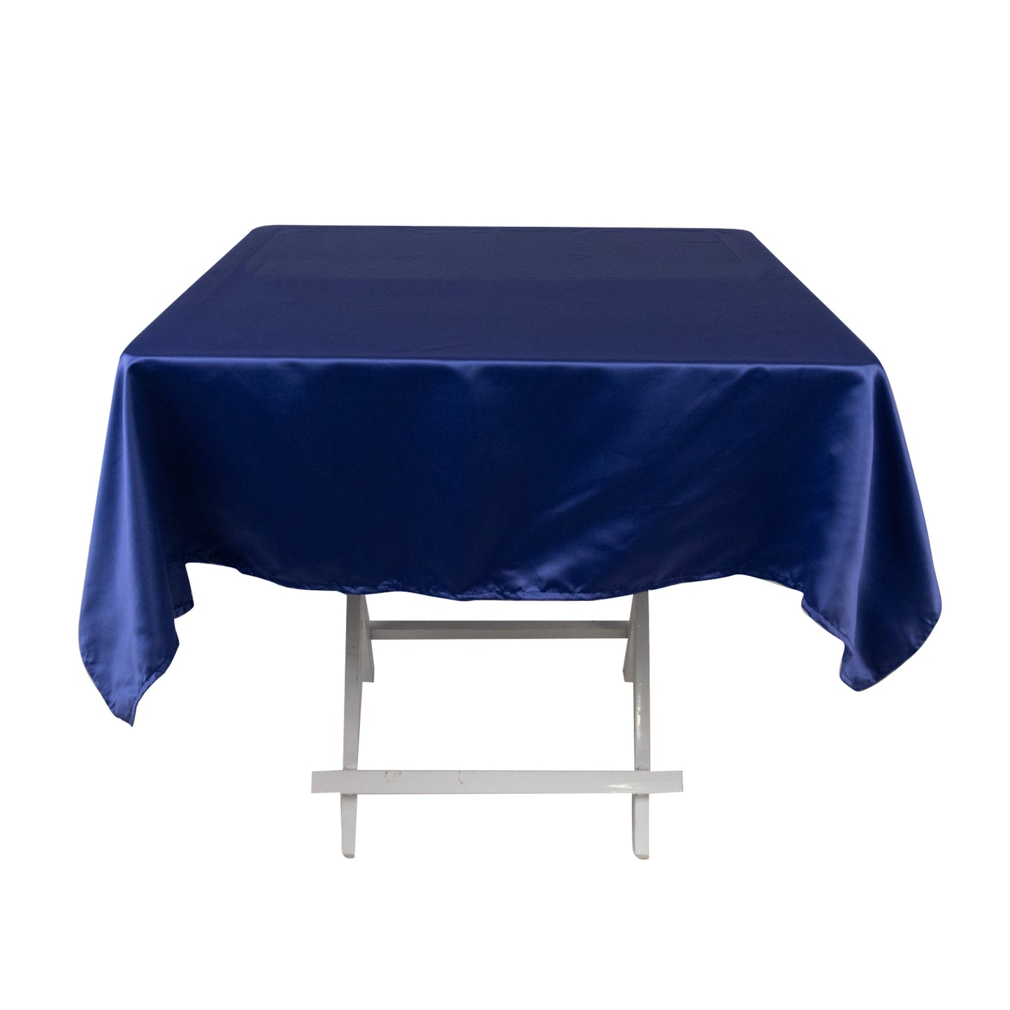 54" Navy Blue Lamour Satin Square Tablecloth