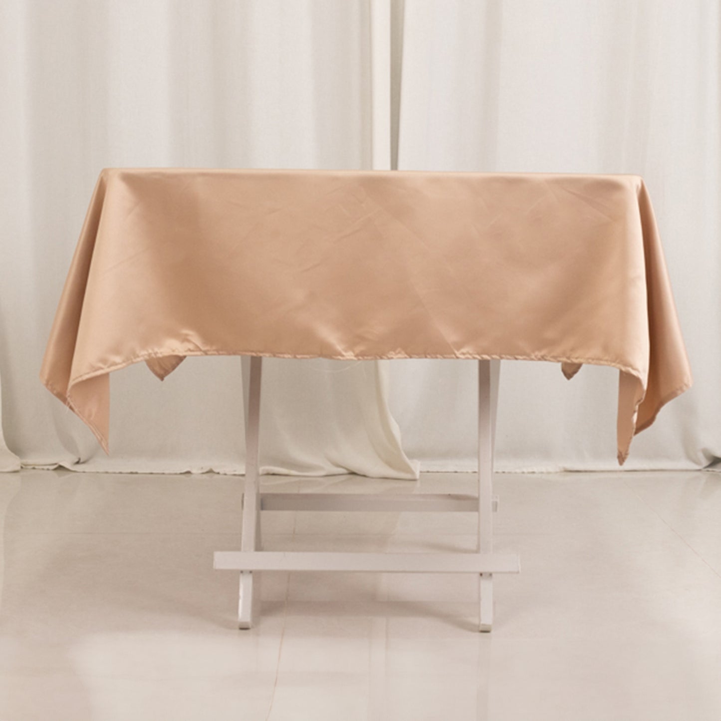 54" Nude Lamour Satin Square Tablecloth