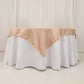 54" Nude Lamour Satin Square Table Overlay