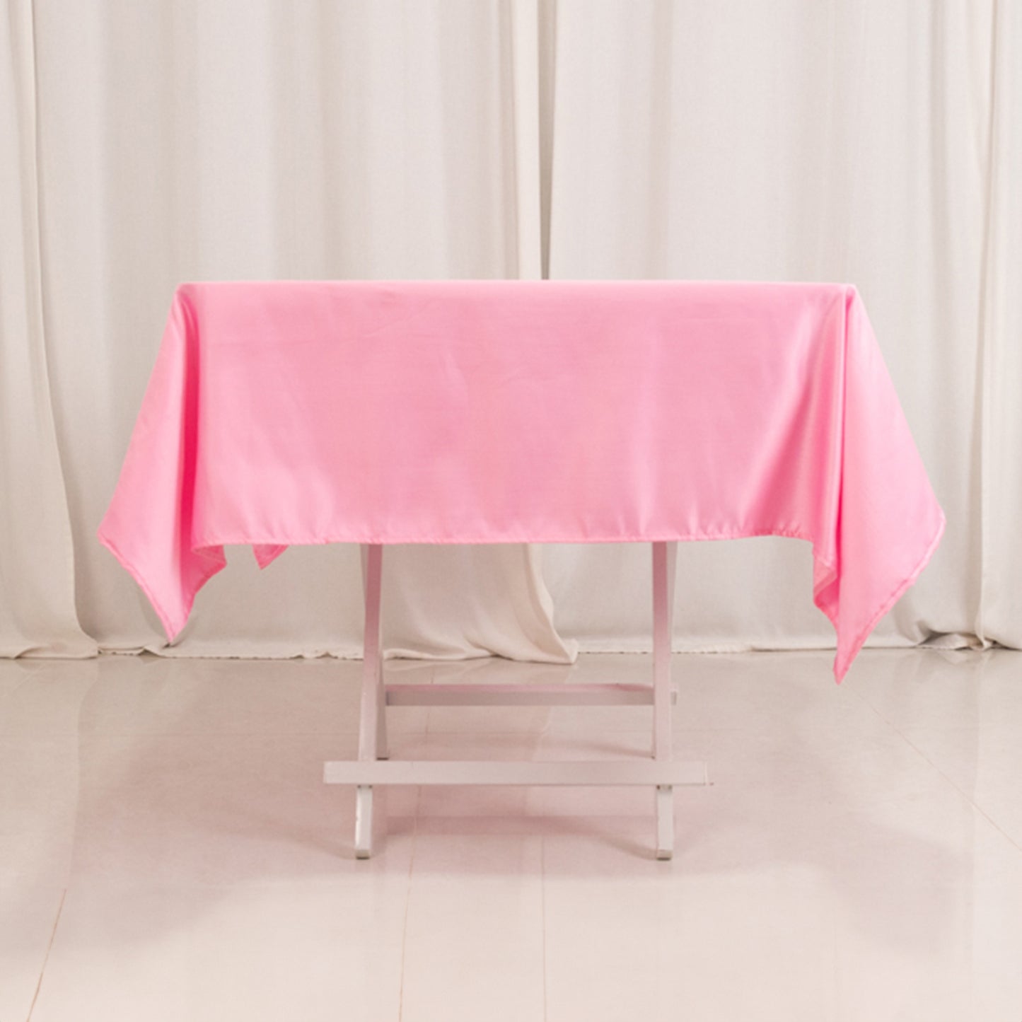 54" Pink Lamour Satin Square Tablecloth