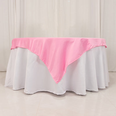 Exquisite Pink Lamour Satin Table Overlay