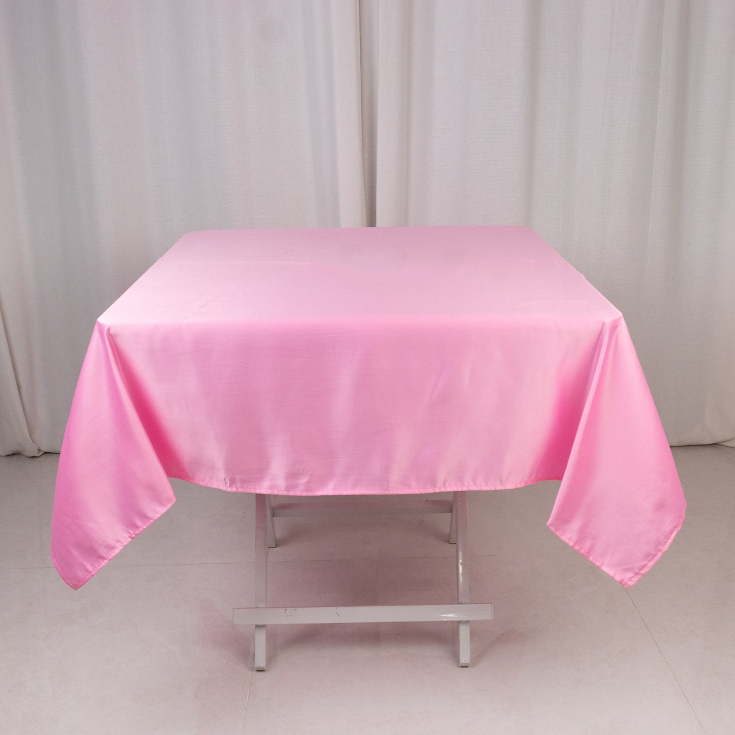 54" Pink Lamour Satin Square Tablecloth