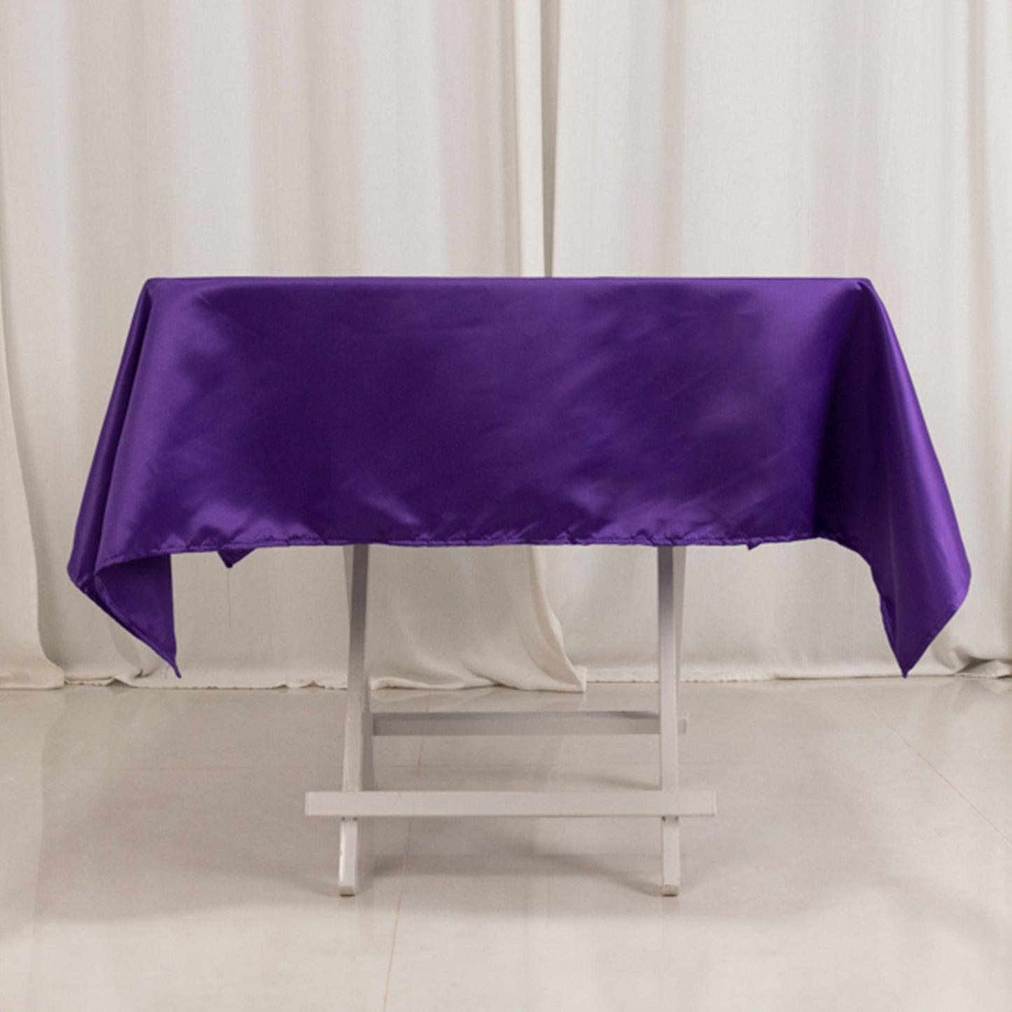 54" Purple Lamour Satin Square Tablecloth