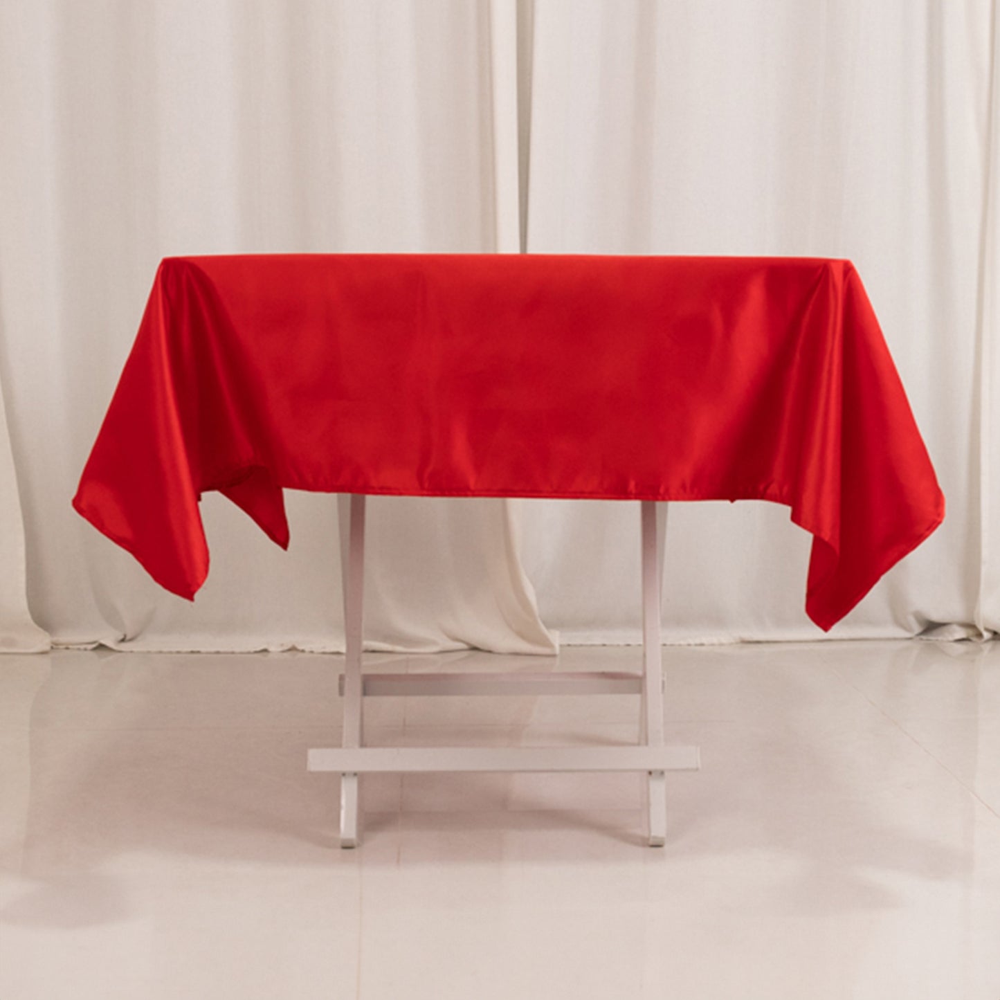 54" Red Lamour Satin Square Tablecloth