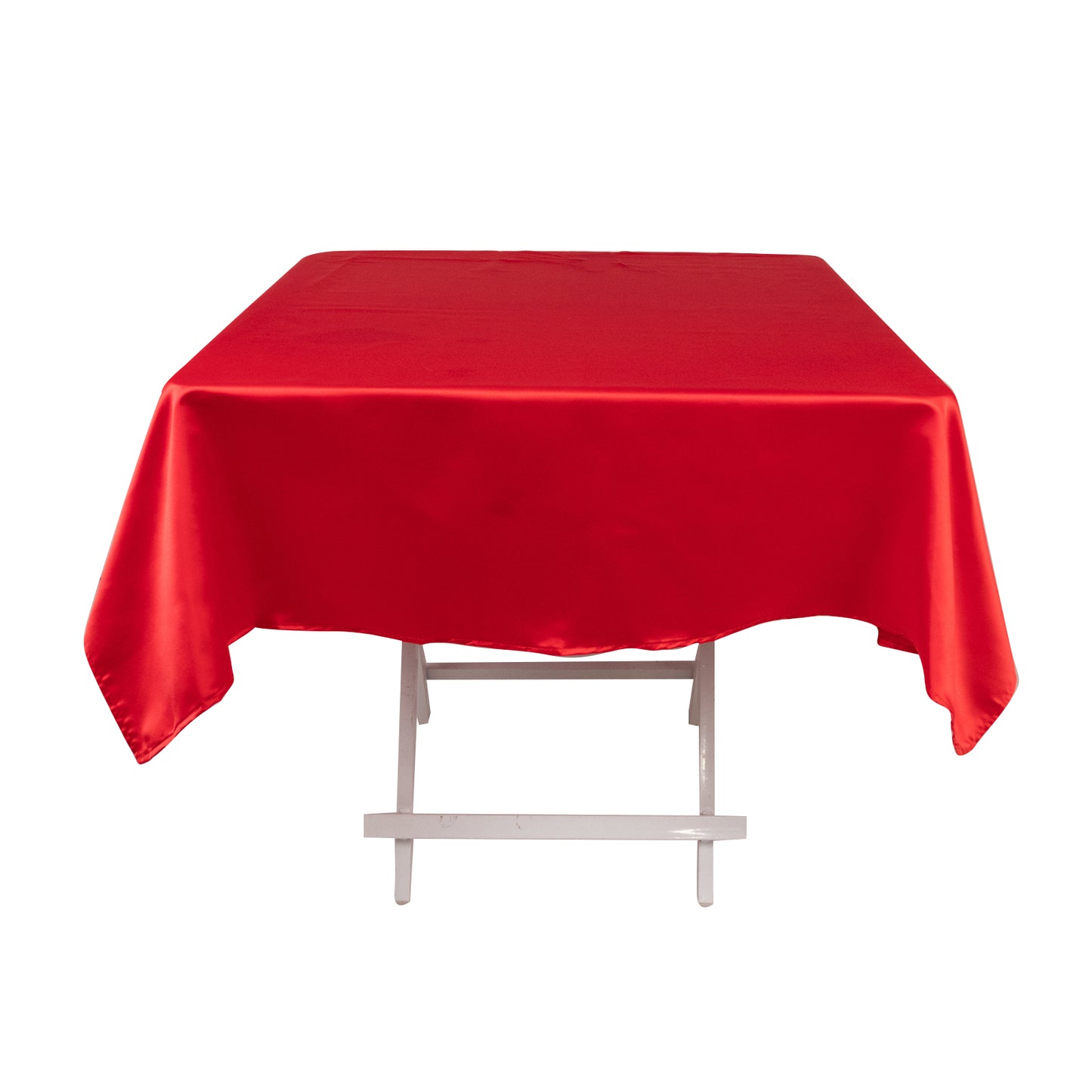 54" Red Lamour Satin Square Tablecloth