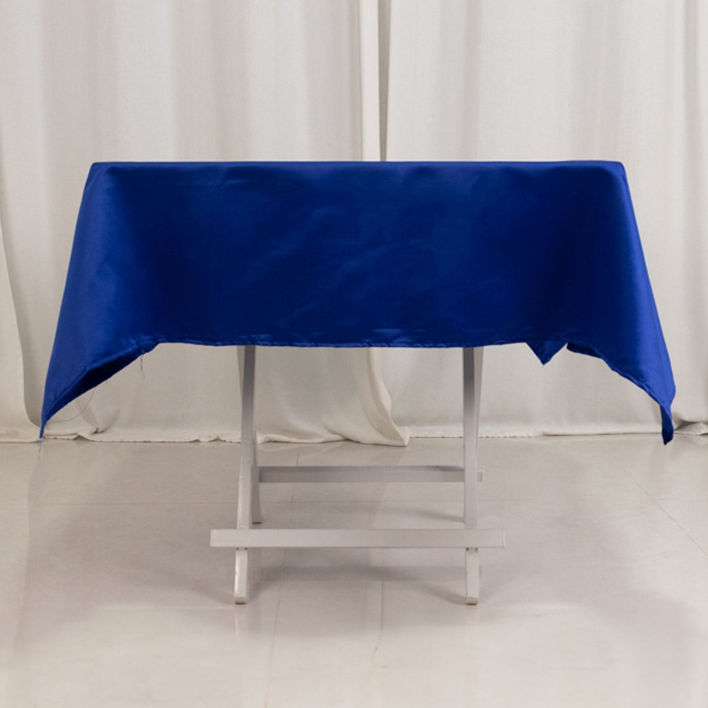 54" Royal Blue Lamour Satin Square Tablecloth