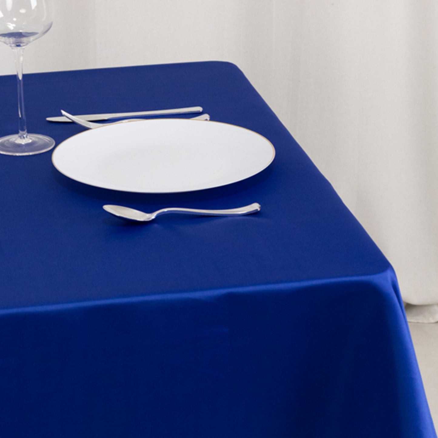54" Royal Blue Lamour Satin Square Table Overlay