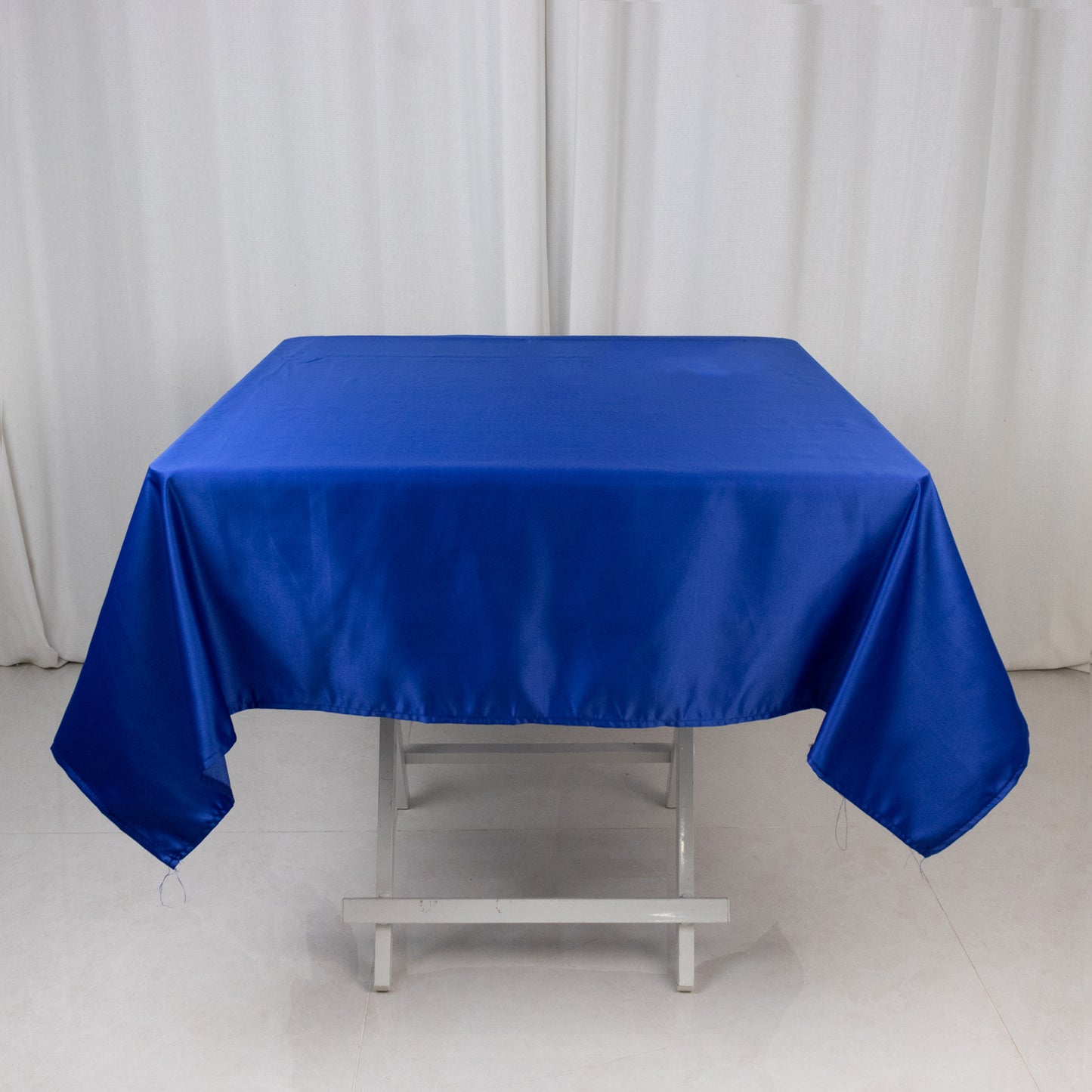 54" Royal Blue Lamour Satin Square Tablecloth