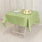 54" Sage Green Lamour Satin Square Table Overlay