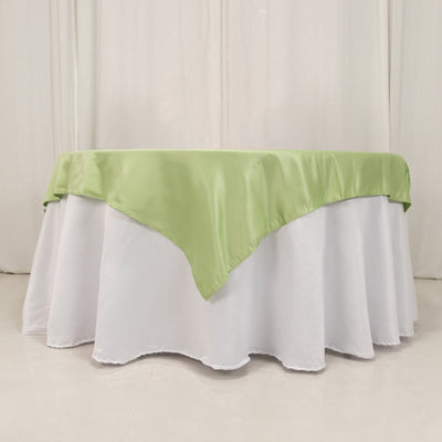 Exquisite Sage Green Lamour Satin Table Overlay