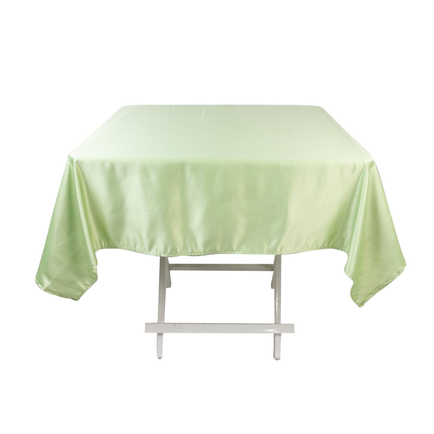 54" Sage Green Lamour Satin Square Tablecloth