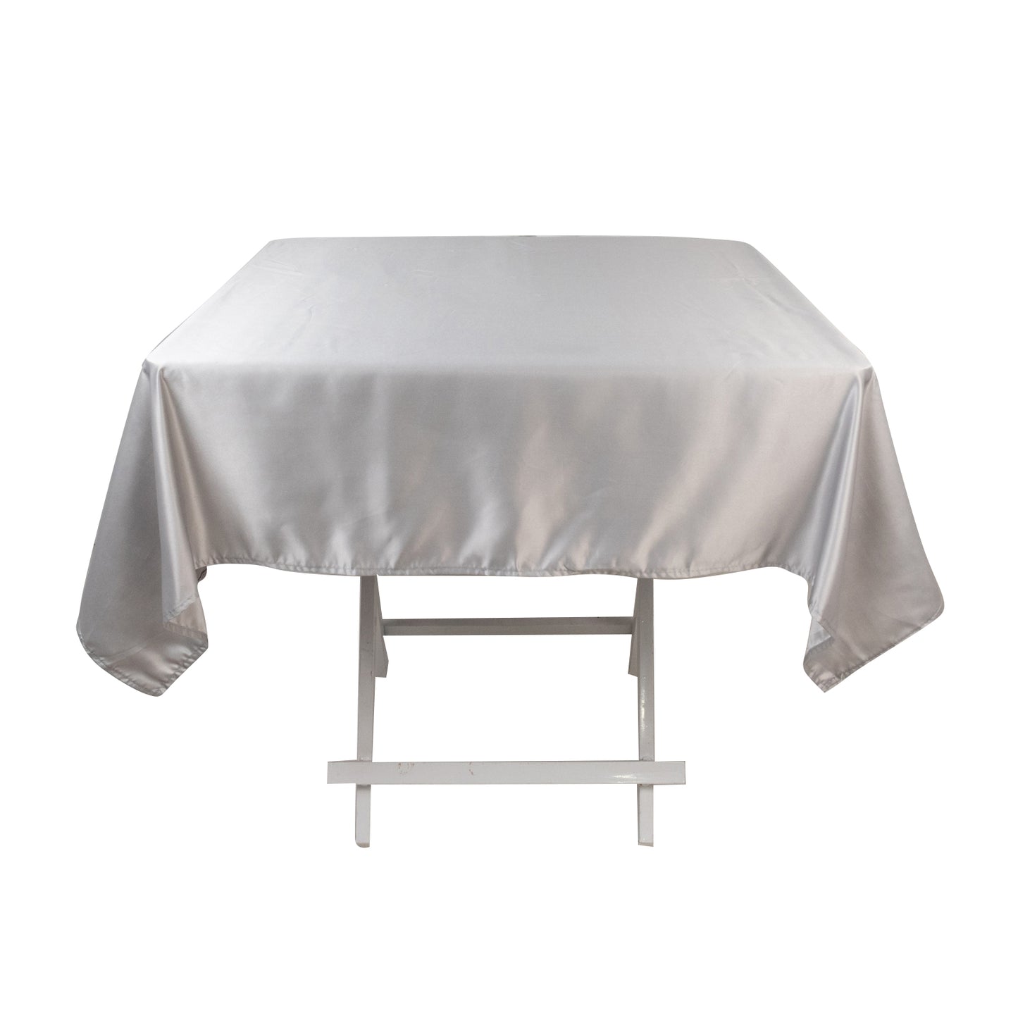 54" Silver Lamour Satin Square Tablecloth