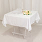54" White Lamour Satin Square Table Overlay