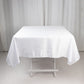 54" White Lamour Satin Square Tablecloth