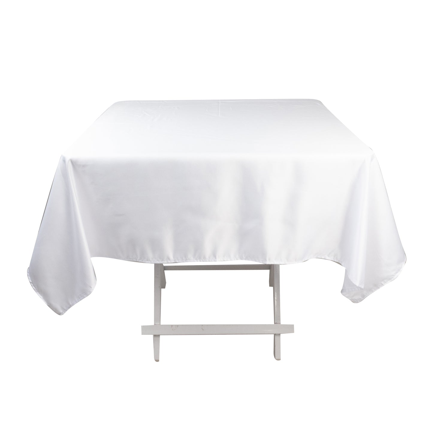 54" White Lamour Satin Square Tablecloth