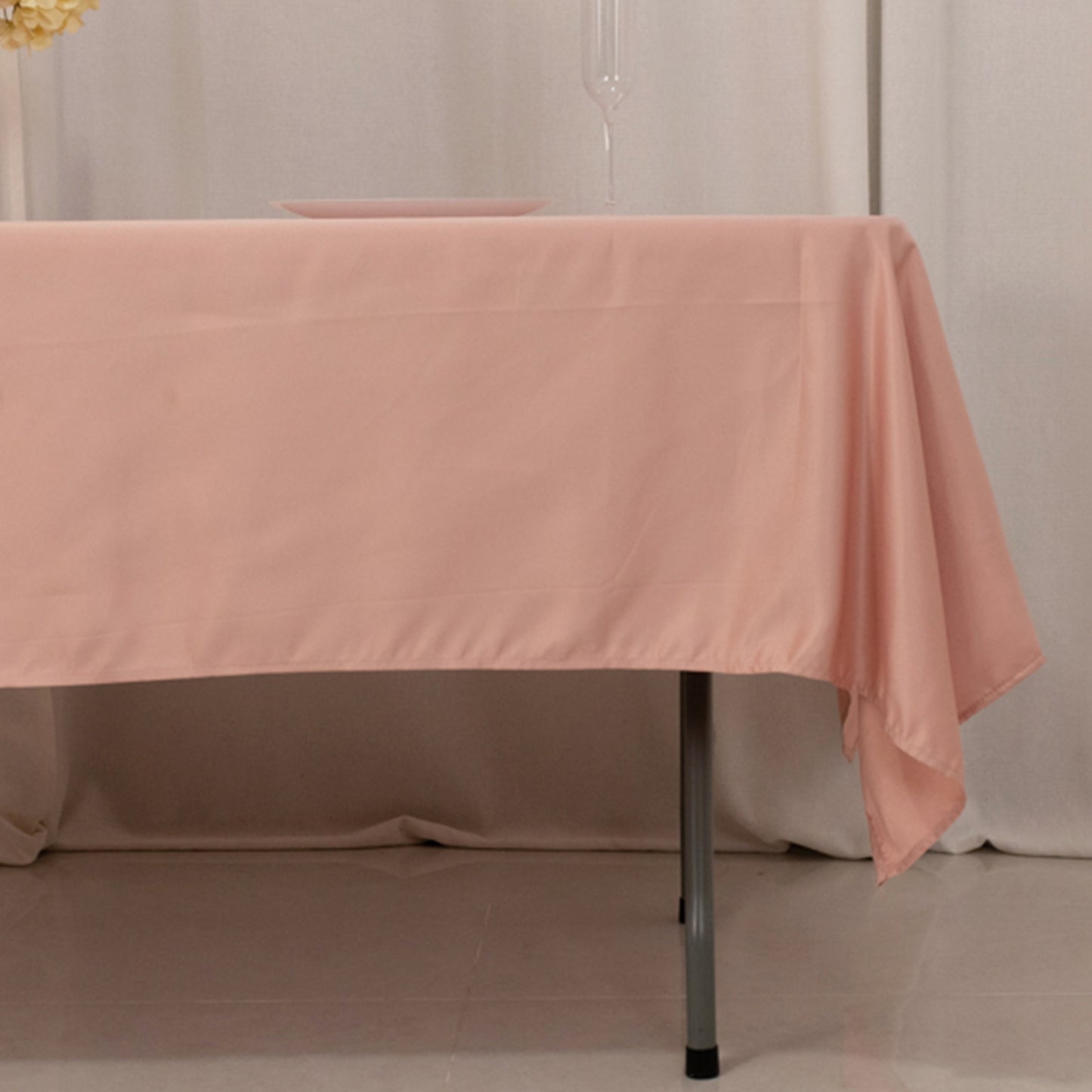 60"x102" Dusty Rose Lamour Satin Rectangle Tablecloth