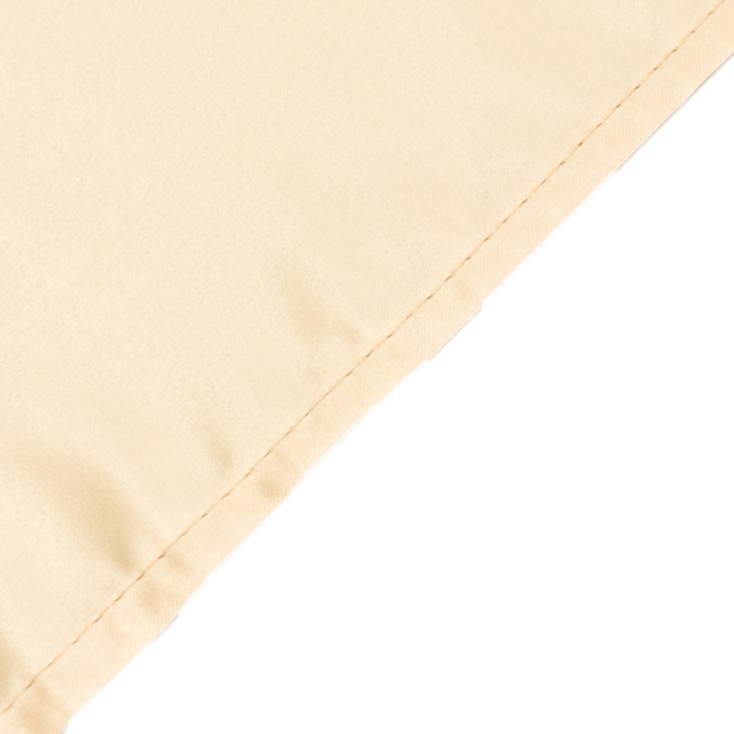 Beige satin rectangle tablecloth, 60"x102" in size.