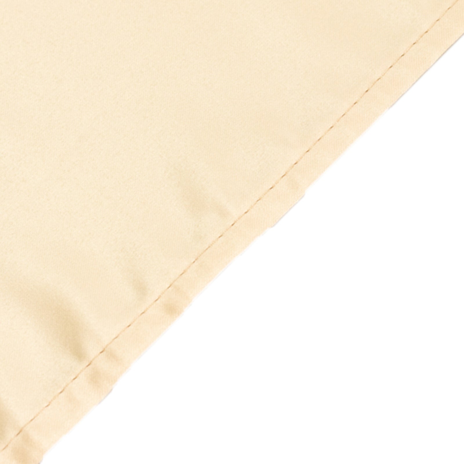 Beige satin rectangle tablecloth, 60"x102" in size.