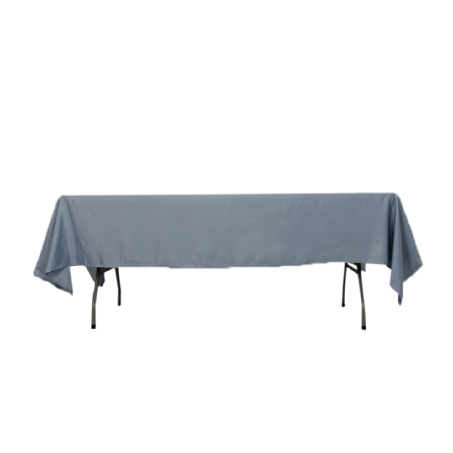 Dusty blue satin rectangle tablecloth, 60"x102".