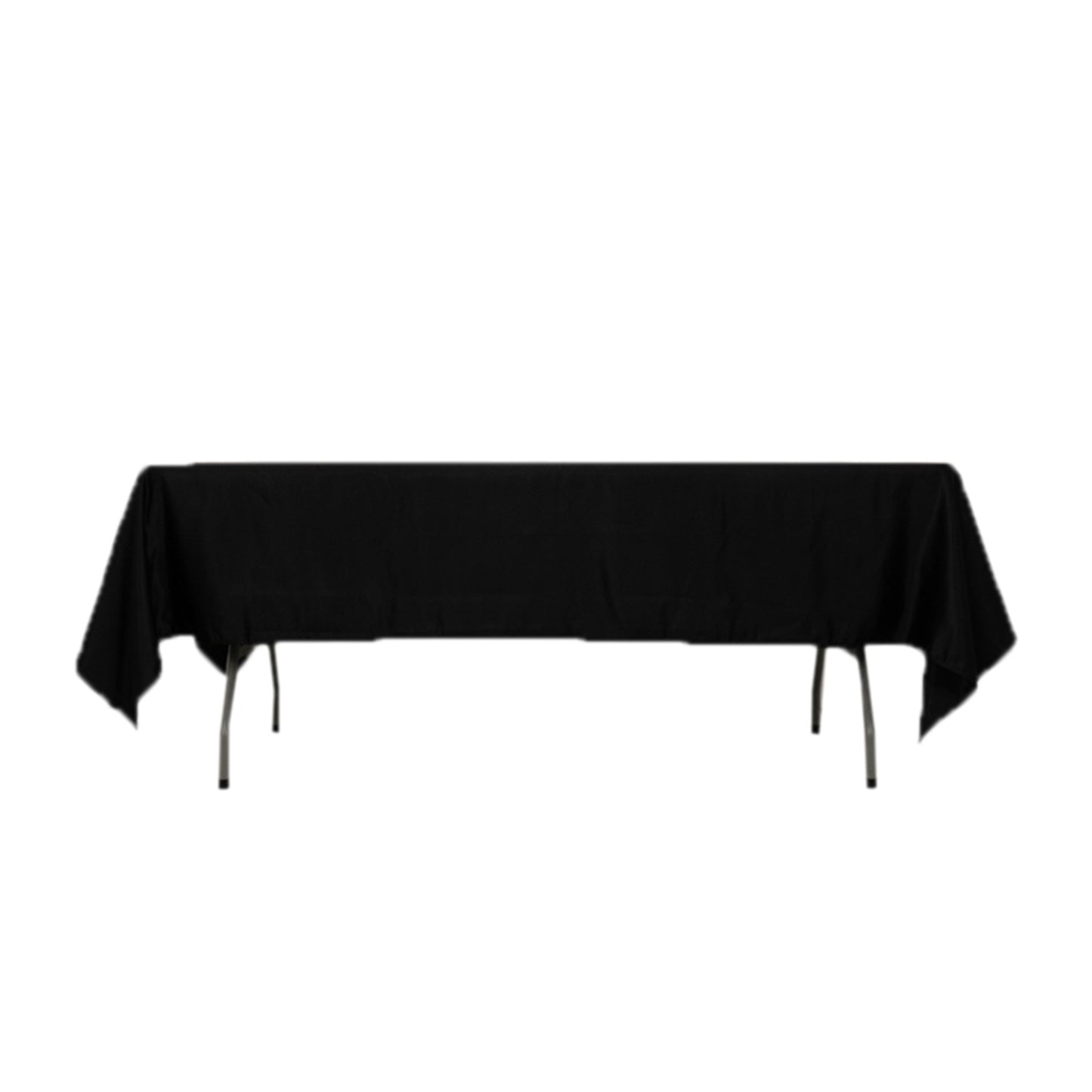 Black Lamour satin rectangle tablecloth, 60"x102".