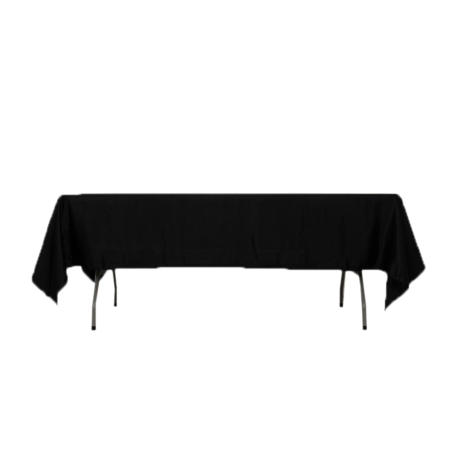 Black Lamour satin rectangle tablecloth, 60"x102".