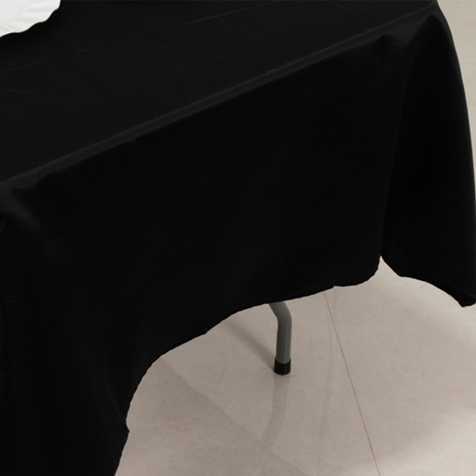 Black Lamour satin rectangle tablecloth, 60"x102