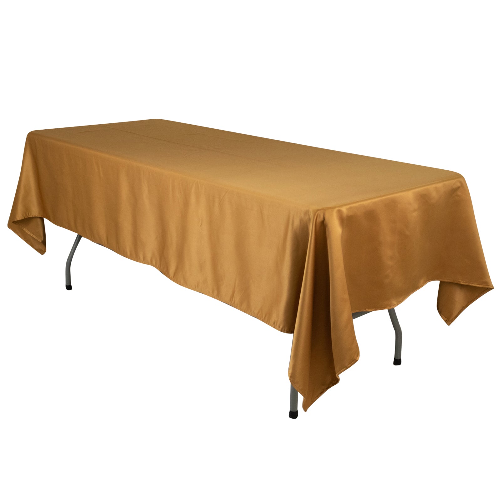 Gold satin rectangle tablecloth, 60"x102".