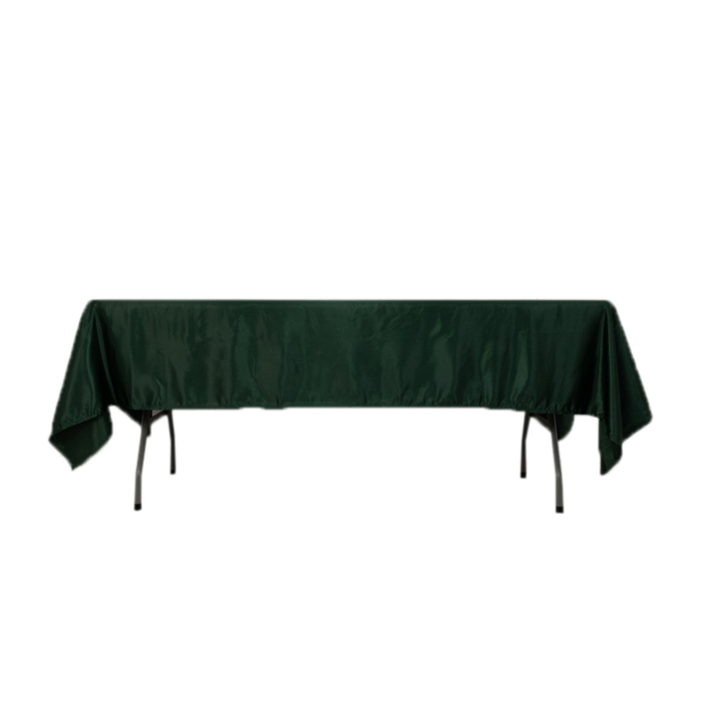 60"x102" Hunter Emerald Green Lamour Satin Rectangle Tablecloth