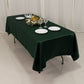 60"x102" Hunter Emerald Green Lamour Satin Rectangle Tablecloth