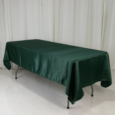Exquisite Hunter Emerald Green Seamless Lamour Satin Rectangular Tablecloth