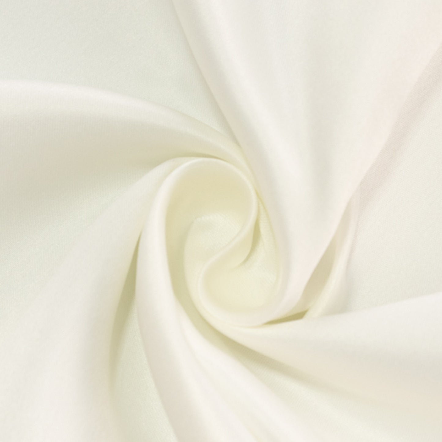 Ivory satin tablecloth for elegant table settings.