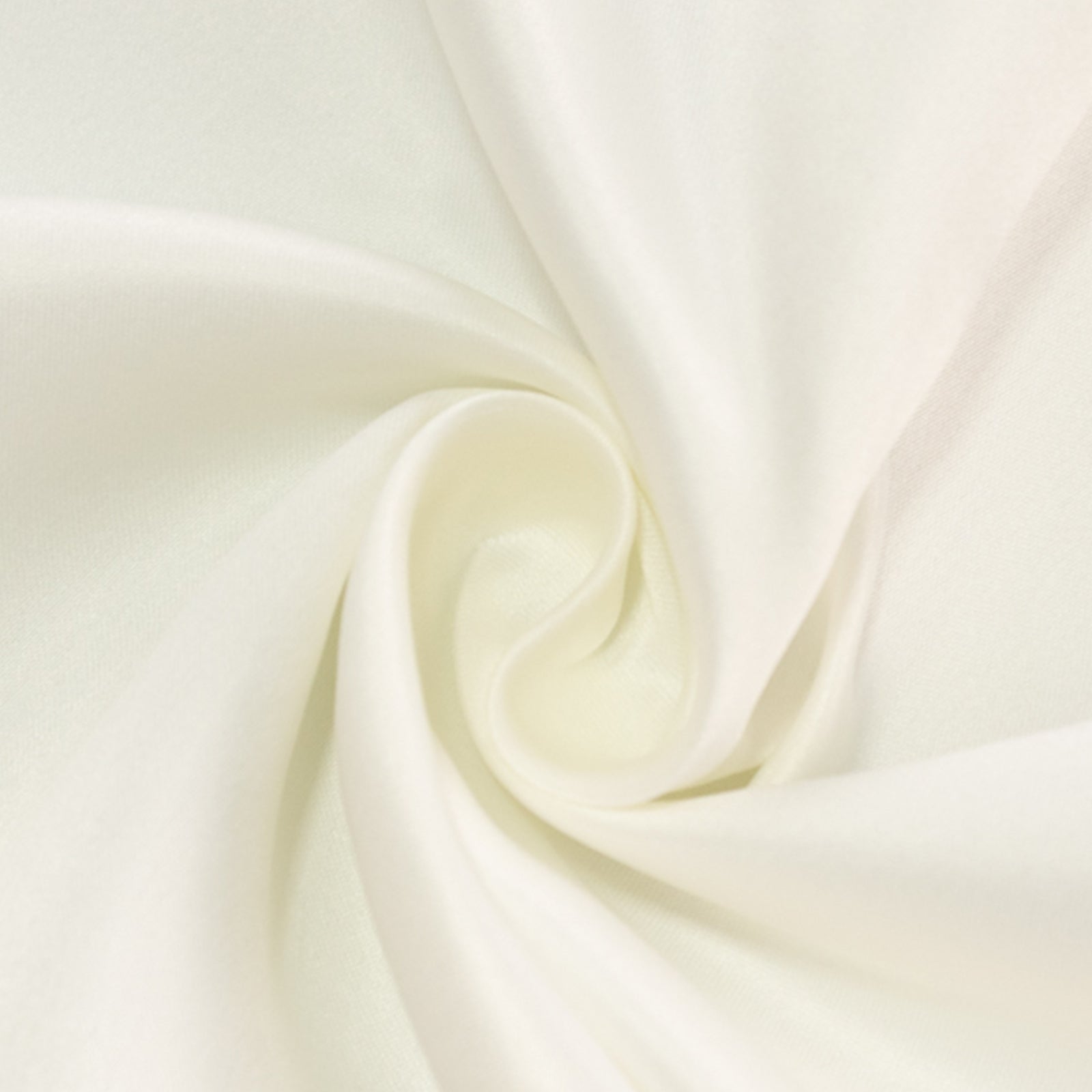 Ivory satin tablecloth for elegant table settings.